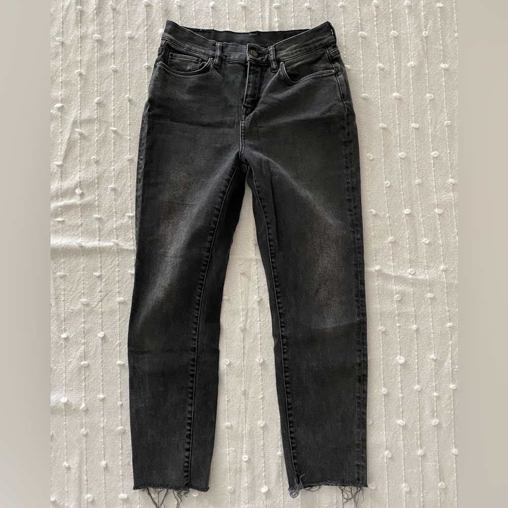 ALLSAINTS BLACK MID RISE AMY SKINNY JEANS
